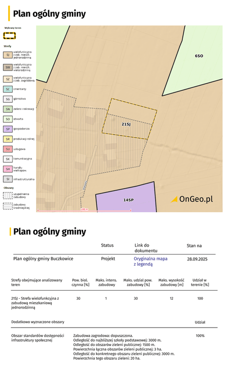Przykładowa mapa z raportu